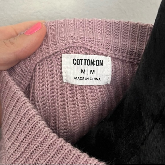 Cotton On Purple Cropped Crew Neck Pullover Sweater size Medium - Picture 5 of 8